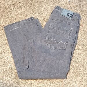 Gray Relaxed Fit Jeans with Textured Denim